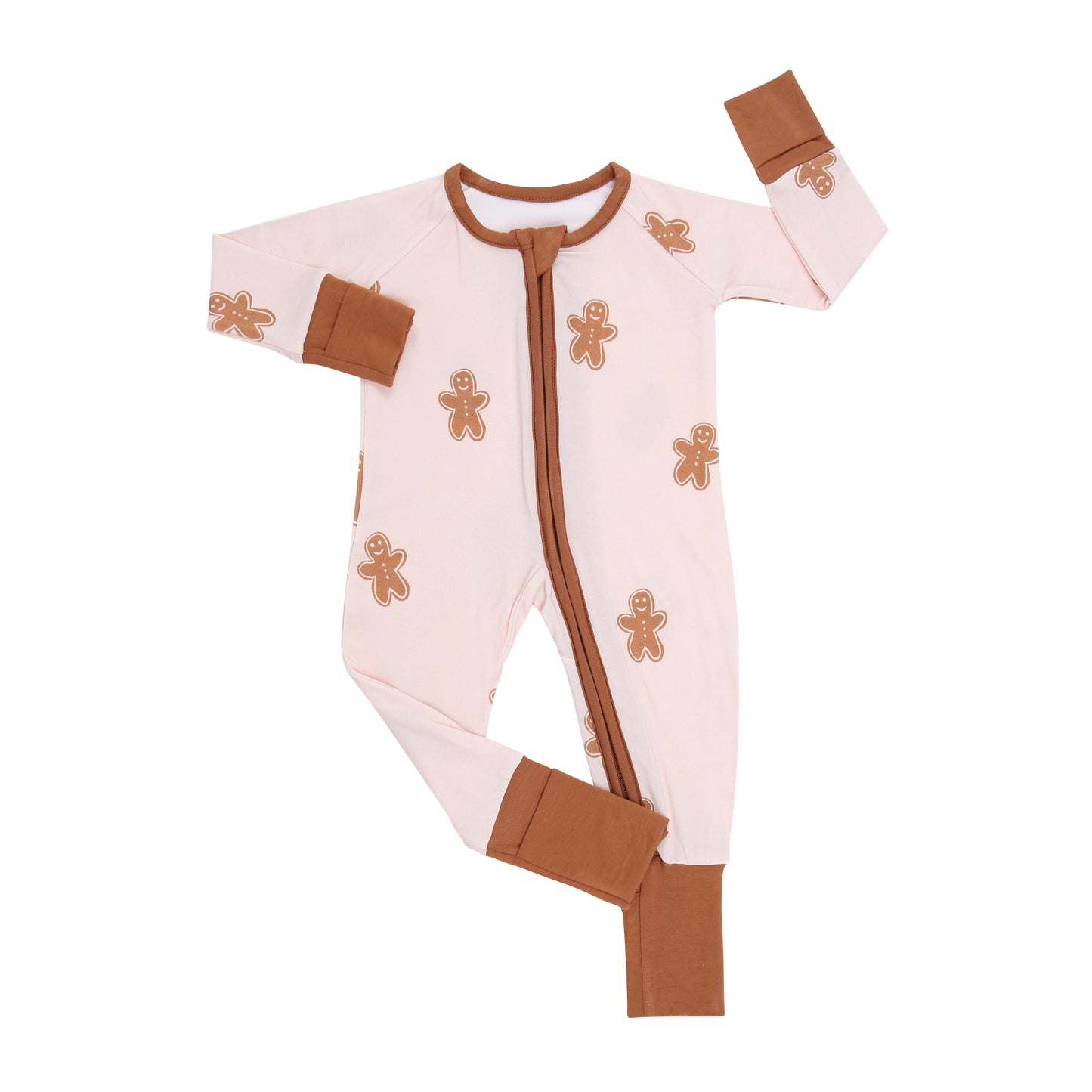 Tan Checkered Gingerbread Romper