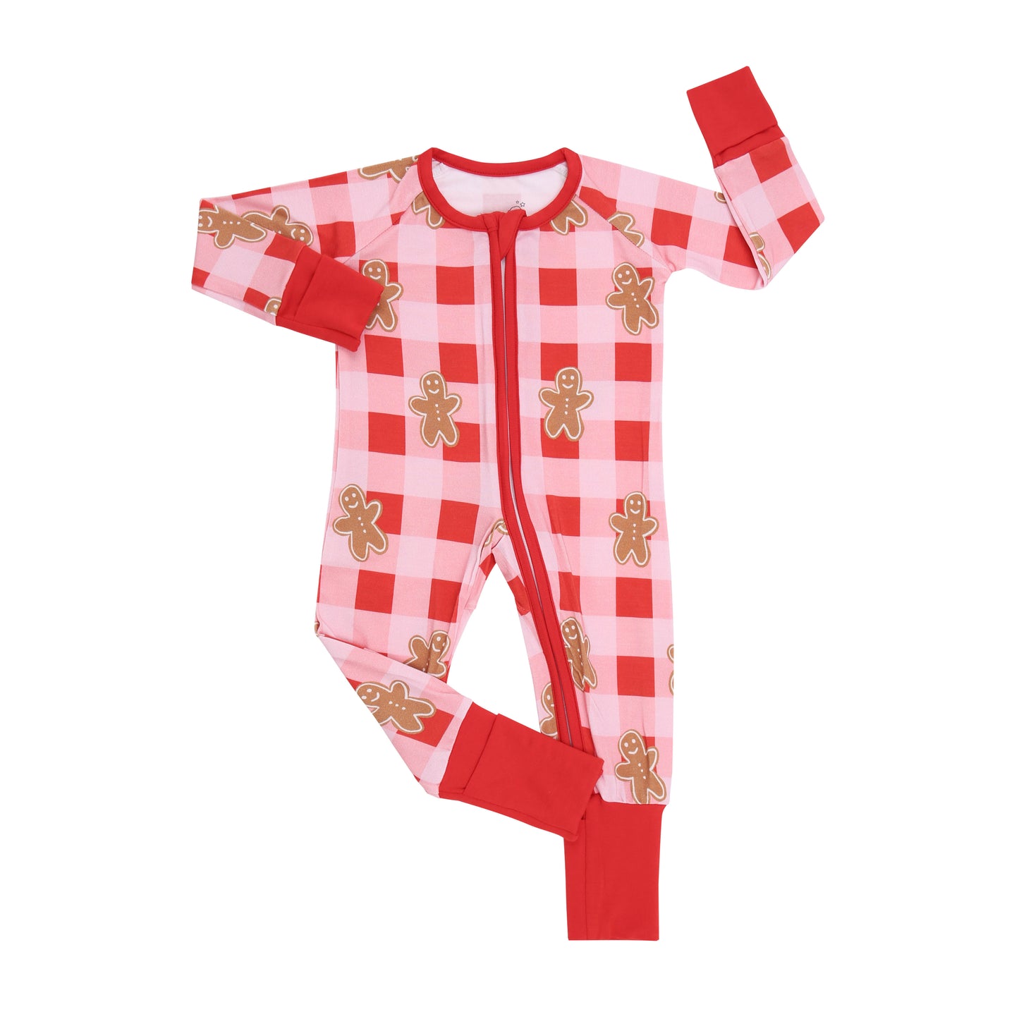 Red Checkered Gingerbread Romper